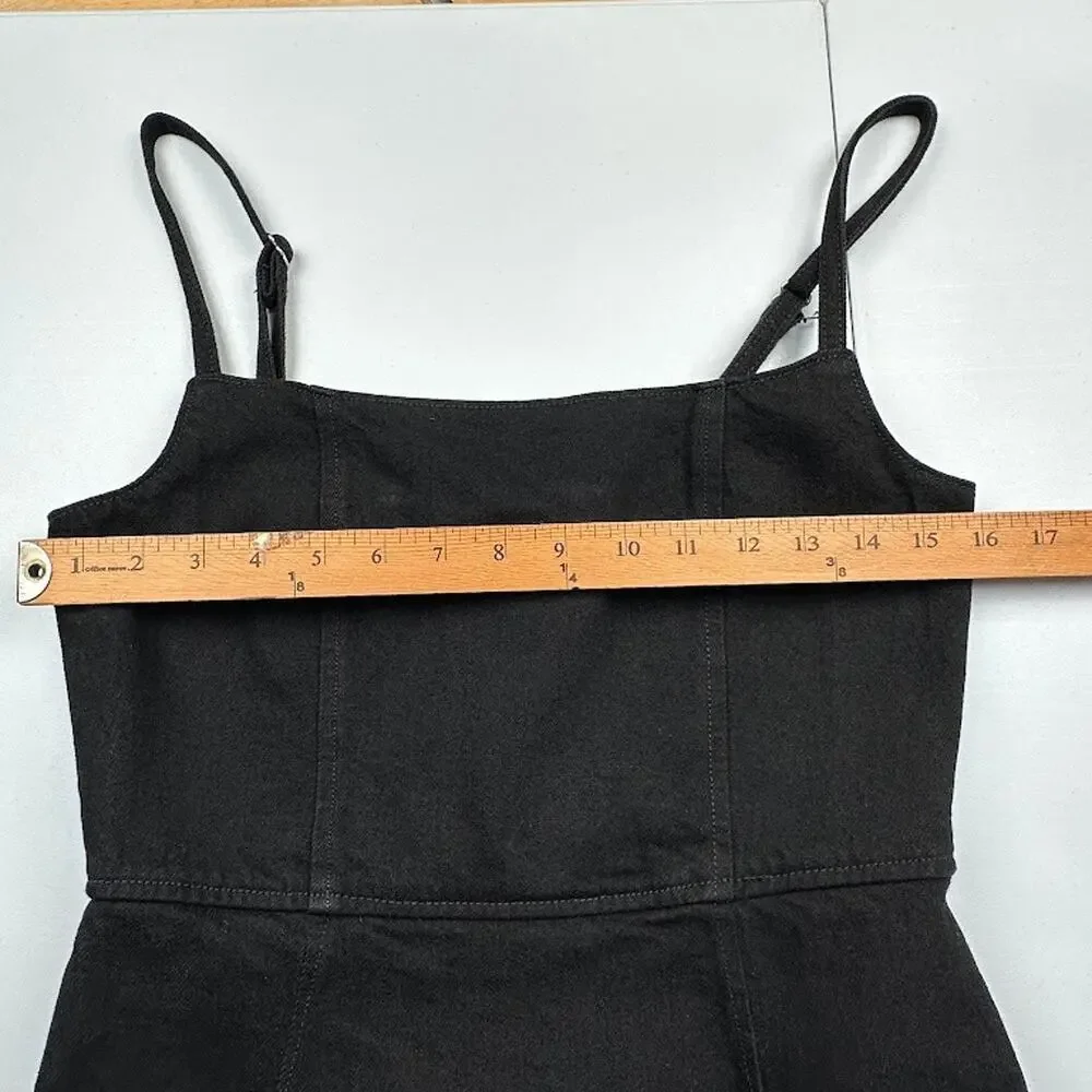 Reformation Jeans Dress Womens 6 Black Grazia Denim Midi Sleeveless Party Sexy - Picture 11 of 15
